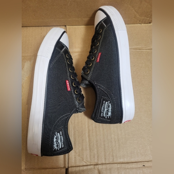 Levi' Strauss Black Denim Comfort Tech Sneakers Men Size 8.5 - Picture 3 of 10